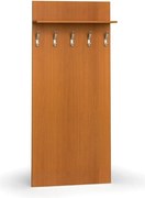 Garderoba z wieszakami PRIMO WOOD, 5 haczyków, półka, tekstura drewna pionowa, czereśnia