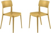 Zestaw 4 żółtych krzeseł do układania w stosy „Maribela” z polipropylenu cm 50x51 81h