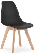 Czarne krzeslo KITO z bukowymi nogami