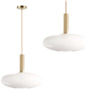 Lampa Wisząca Sufitowa Szklana Mleczna  APP668-1CP Złota