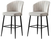 Zestaw krzeseł barowych Rubi Cream and Black, 2 szt., 2 szt.