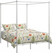 Białe metalowe łóżko małżeńskie 180x200 cm M5-E43