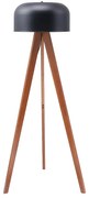 Lampa trójnóg z drewna hebanowego i metalu śr. 42 x wys. 145 cm - Naturalny i czarny - PAVICO
