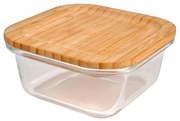 Szklany pojemnik na żywność z bambusową pokrywką, 0,8l