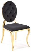 Krzesło tapicerowane K556 VELVET czarne/złote HALMAR