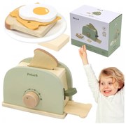 Viga polarb drewniany zestaw toster zielony + akcesoria