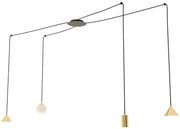 Czarno-złota lampa wisząca pająk - D131 W1-G18