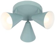 Niebieska lampa sufitowa z metalowym kloszem 34x34 cm Amor – Candellux Lighting