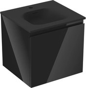 Mexen Orio szafka łazienkowa 50 cm z umywalką Vela, 1 szuflada, czarna połysk/czarna mat - 91A10-05047-1-BF70-W23M71