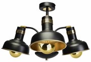 Lampa sufitowa, potrójna, czarna, złota MARGO BLACK/GOLD 3xE27