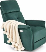 Zielony rozkładany welurowy fotel wypoczynkowy W2-T93