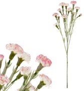 Sztuczny kwiat Goździk mini, różowo-biały, 15 x 15 x 65 cm