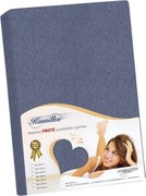 Bellatex Prześcieradło frotte na wysoki materac , niebieskoszary 180 x 200 + 40 cm