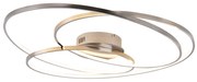 Lampa sufitowa stalowa 80 cm z LED o 3-stopniowej regulacji jasności - RowinDesignerski Oswietlenie wewnetrzne