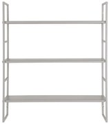 Jasnoszara wielopoziomowa metalowa półka 48 cm Beja – House Nordic