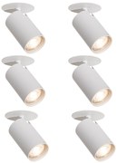Zestaw 6 nowoczesnych reflektorów wpuszczanych białych GU10 50mm - Chels