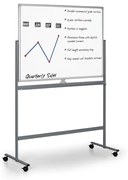 Mobilna dwustronna biała tablica do pisania, magnetyczna, 1800 x 1200 mm