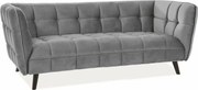 Sofa CASTELLO VELVET 3 szara