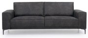 Antracytowa sofa z imitacji skóry 224 cm Copenhagen – Scandic