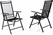 Zestaw dwóch regulowanych krzeseł ogrodowych - czarny