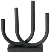 Metalowy świecznik Tonis, 34 x 33 cm, czarny