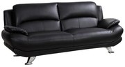 Kanapa 3-osobowa z ekoskóry MUSKO - Czarny