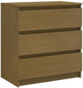 Drewniana komoda z 3 szufladami miodowy brąz K5-H35