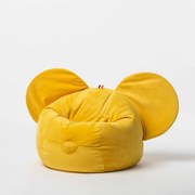 Żółta, miękka w dotyku pufa dziecięca PUFA EARS