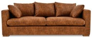 Koniakowa sofa z imitacji skóry 225 cm Hamburg – Scandic