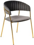 Ciemnoszare krzesło tapicerowane N4-P95
