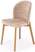 Drewniane krzesło tapicerowane dąb naturalny + beż F5-M03