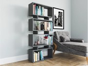 Regał na książki – 72 cm x 25 cm x 161 cm – antracyt – płyta wiórowa pokryta melaminą