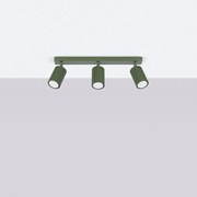 Lampa sufitowa minimalistyczny Gloow, aluminium - 3 źródło światła 4000K - L.45 x H.16.5 cm - zielony oliwkowy