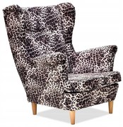 Fotel Uszak skandynawski motyw panterki ELEGANCKI