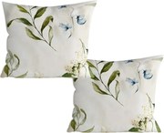 Zestaw 2 szt. dekoracyjnych poszewek na poduszkę z mikrofibry KARDA 45x45 cm, biały