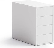 Kontener biurowy BLOCK, 400 x 800 x 710 mm, 4 szuflady, biały