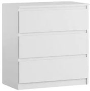 Komoda BASIC 3 szuflady – Biała | 71x75x40 cm