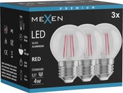 Mexen Vintis 3x żarówka filament LED E27, G45, 4W, 55 lm, red - L156-E27-04XX-45x03