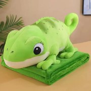 Pluszowy KAMELEON z dziecięcym kocykiem w środku, zielony