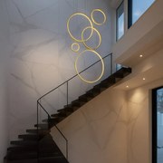 Lampa wisząca okręgi złota Saturno Gold 100W LED mezzanine