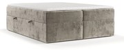 Jasnobrązowe łóżko boxspring ze schowkiem 140x200 cm Yoko – Maison de Rêve
