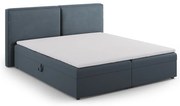 Niebieskie łóżko boxspring ze schowkiem 160x200 cm Arendal – Cosmopolitan Design