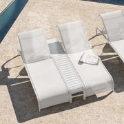 Zestaw 2 Leżaków Rozkładanych I Stolik Boczny Ze Stali Marietta Gardenia Biel - Sklum