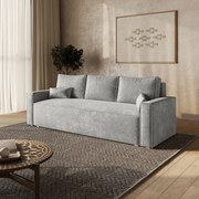 Masseno Sofa MENI z funkcją spania i pojemnikiem na pościel, Rozkładana sofa - Jasznoszary, LUMO 65