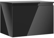 Mexen Orio szafka łazienkowa podumywalkowa 70 cm z blatem, 1 szuflada, czarna połysk - 91A10-07047-1-BFC70