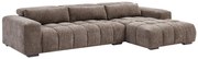 Kanapa narożna prawostronna z teksturowaną tapicerką taupe - LOPONZA