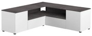Biało-szara szafka pod TV w dekorze betonu 130x46 cm Angle – TemaHome
