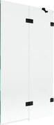 Mexen Lunar parawan nawannowy 2-skrzydłowy prawy 100 x 150 cm, transparent, czarny - 897-100-100-70-00-P