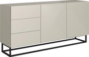 Komoda Asha 167 cm dwudrzwiowa z szufladami - kaszmir / czarny stelaż