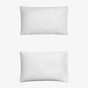 Pack 2 Poszewek Na Poduszki Z Satyny 300 Nitek Sampras Biała & 50 X 75 Cm - Sklum